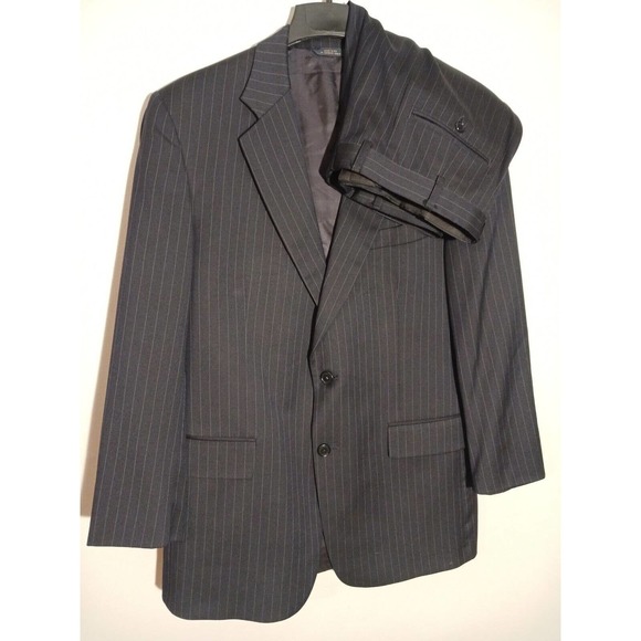 Brooks Brothers Other - Brooks Brothers Navy Pinstripe Suit 100% Worsted Wool 42 R Waist 36 2pc